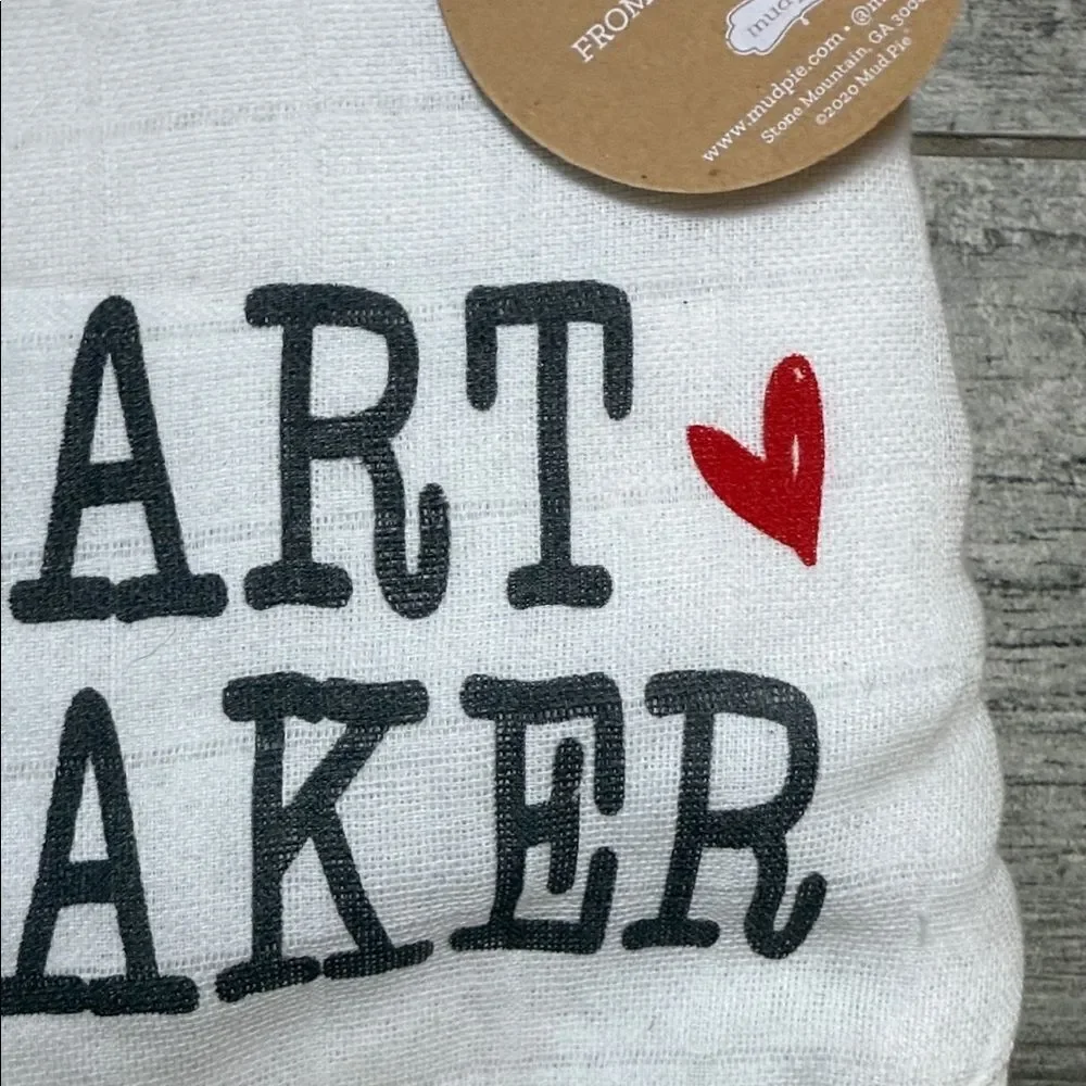 Mud Pie White and Red Heart Breaker Bandana Bibs